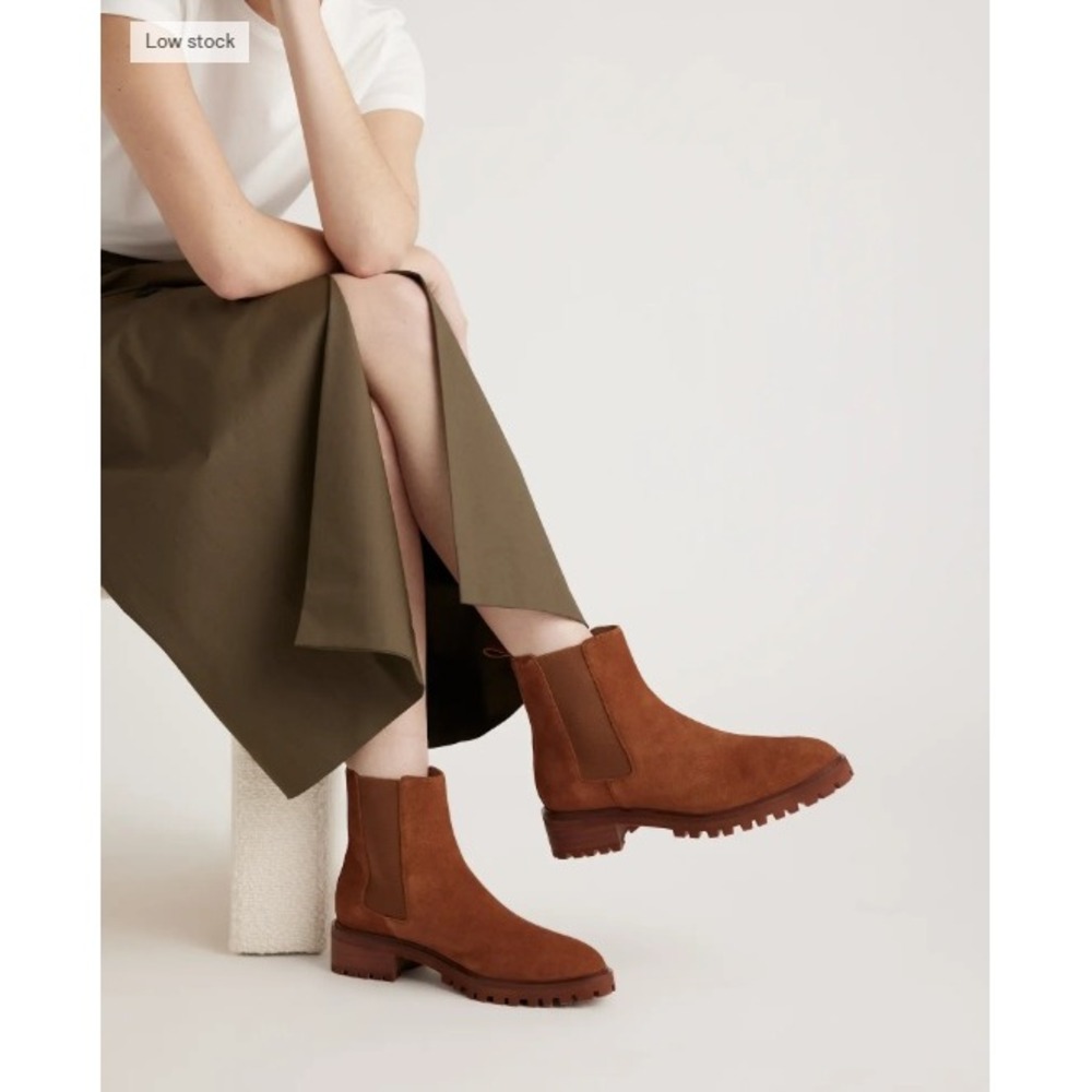 Quince Women's Suede Chelsea Boots Cinnamon Brown Size‎ 9